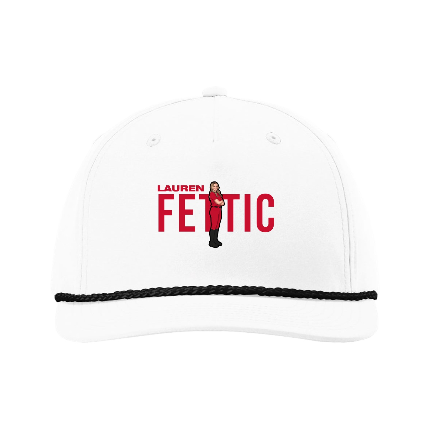 Five-Panel Classic Rope Cap — Player Name in White