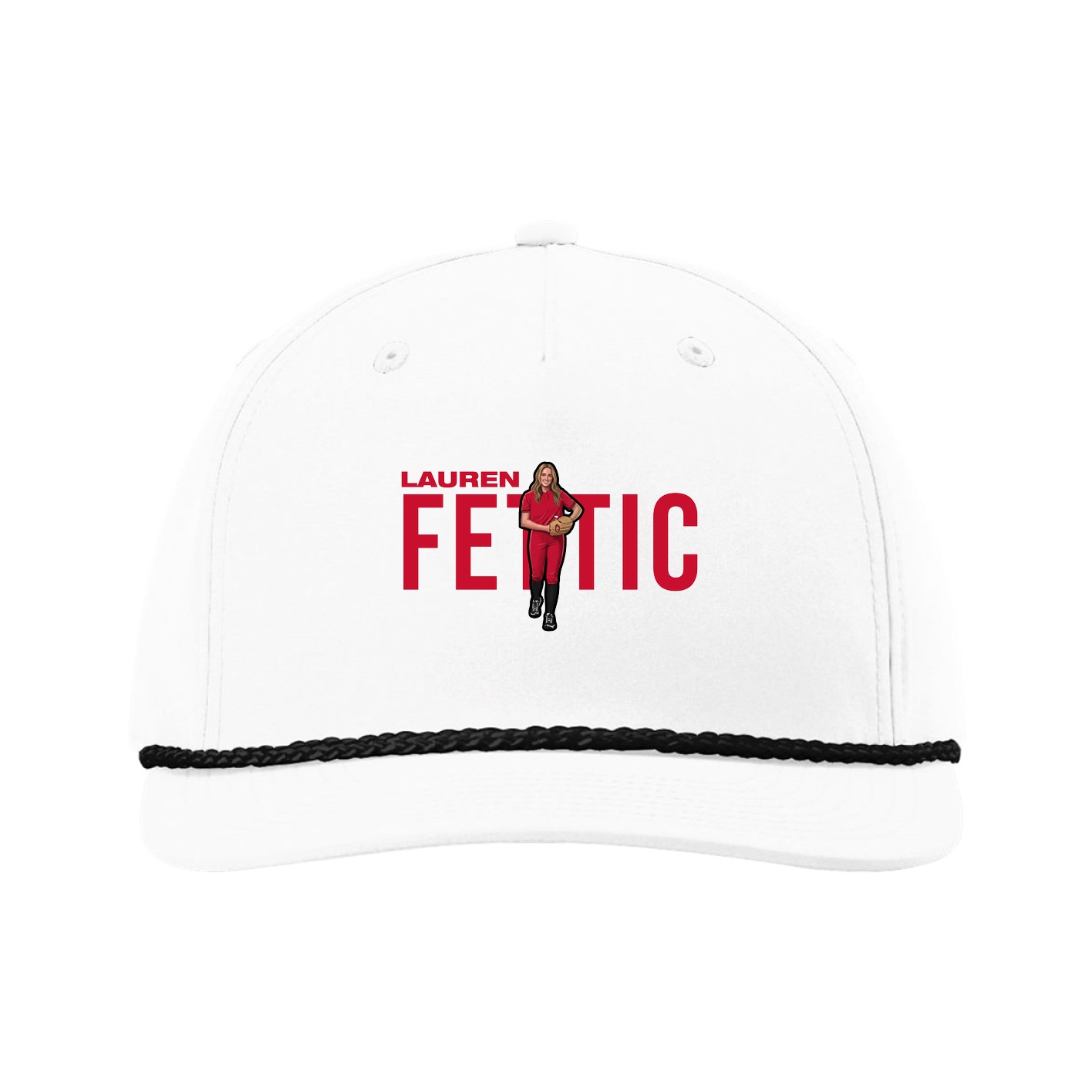 Five-Panel Classic Rope Cap — Player Name in White