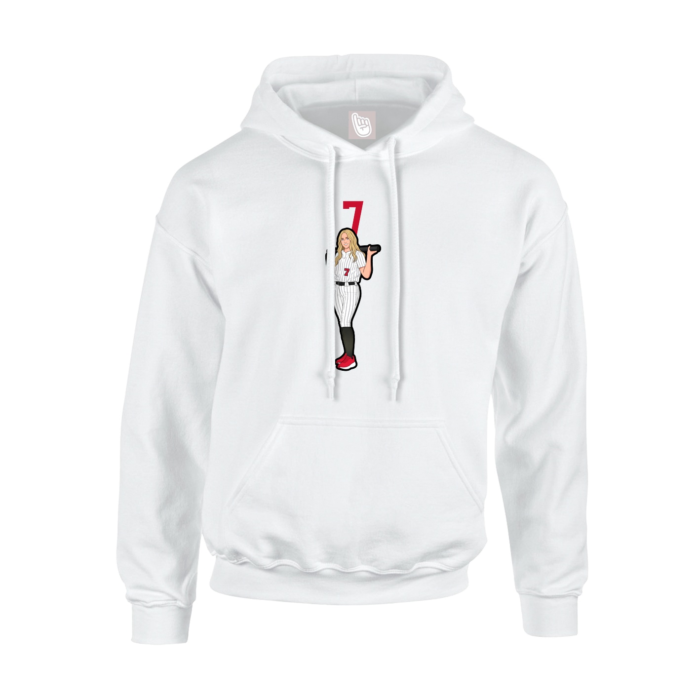 Hoodie — Number Top in White