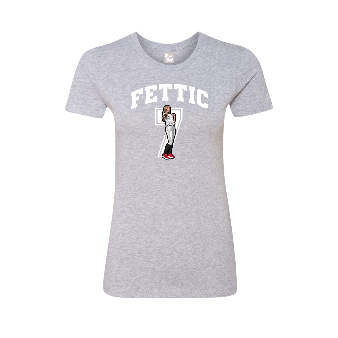 Fitted Women's Tee — Number in Grey