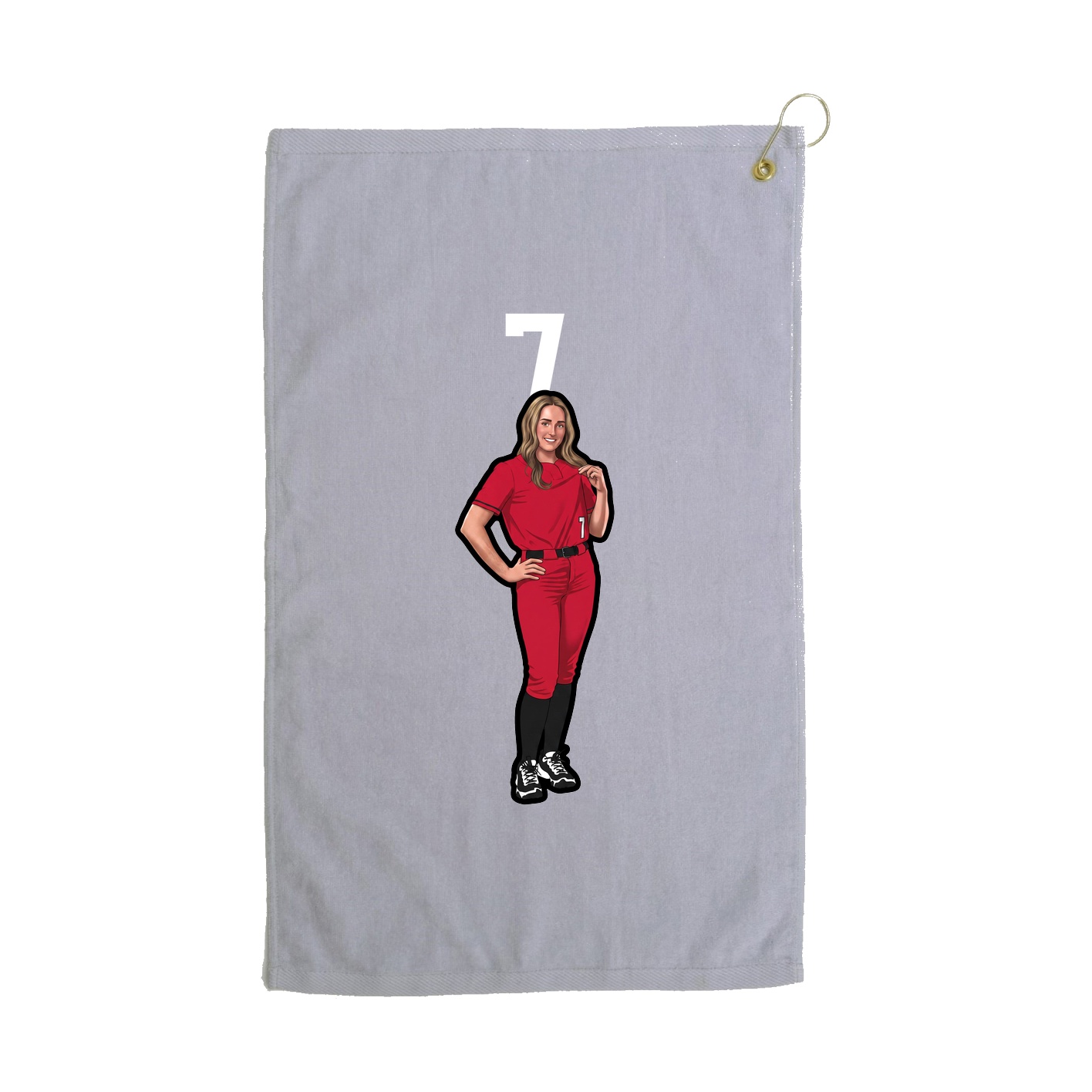 Golf Towel — Number Top in Grey