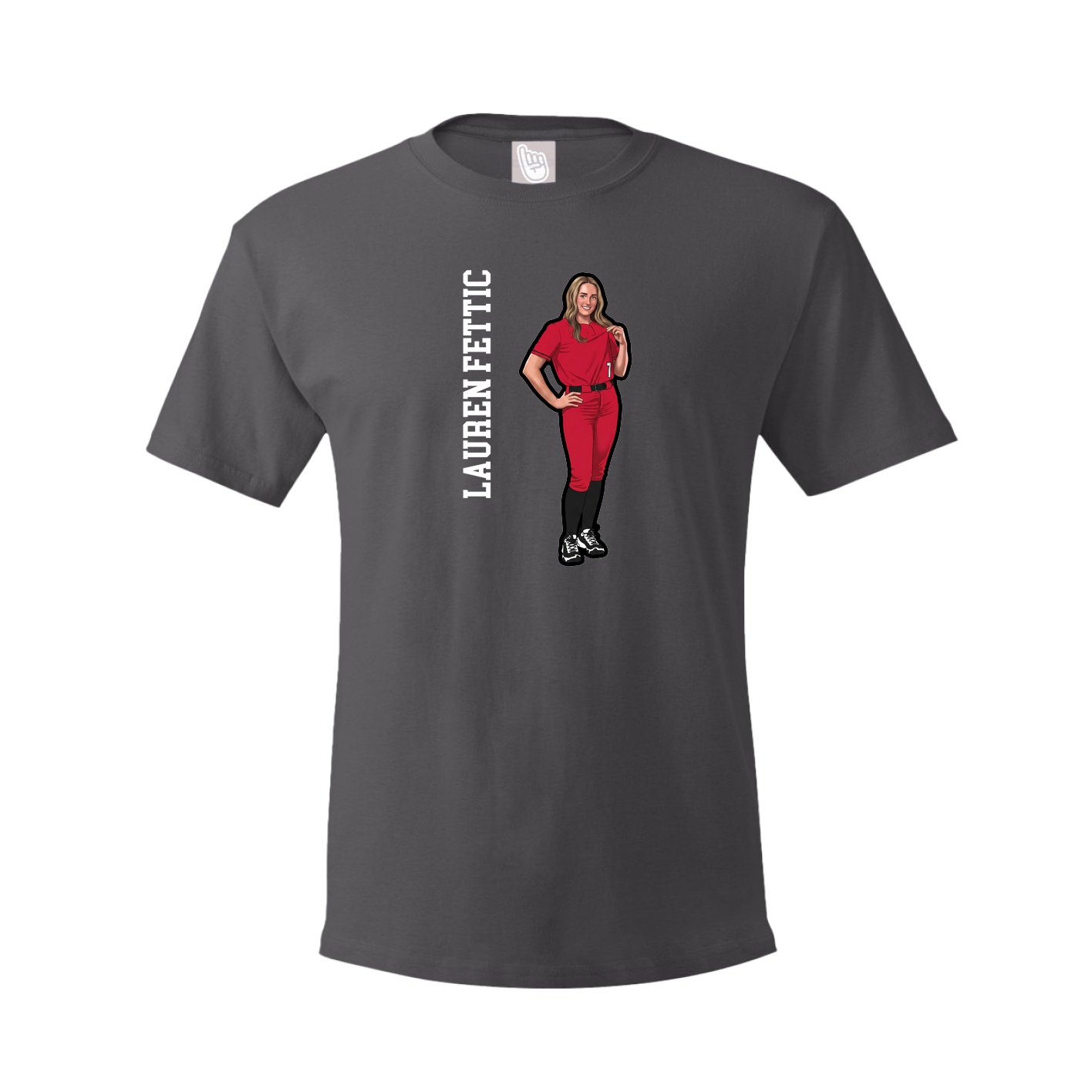 Tee — Name Vertical in Grey