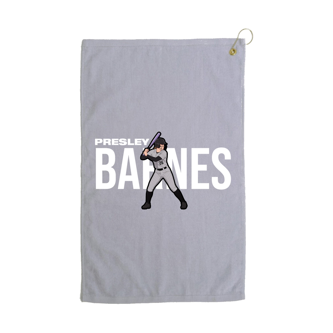Golf Towel — Player Name in Grey