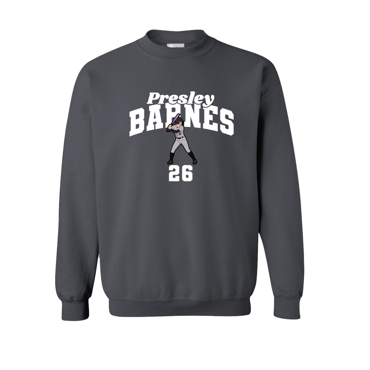 Fleece Crew — Signature Arch in Grey
