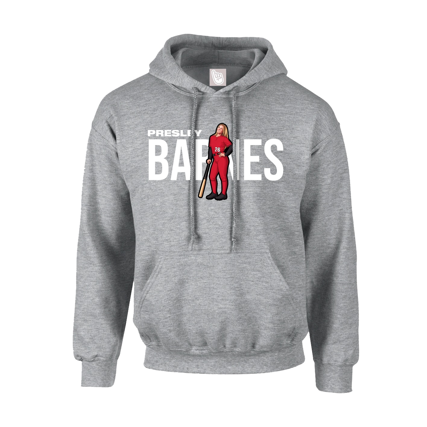 Youth Hoodie — Player Name in Grey
