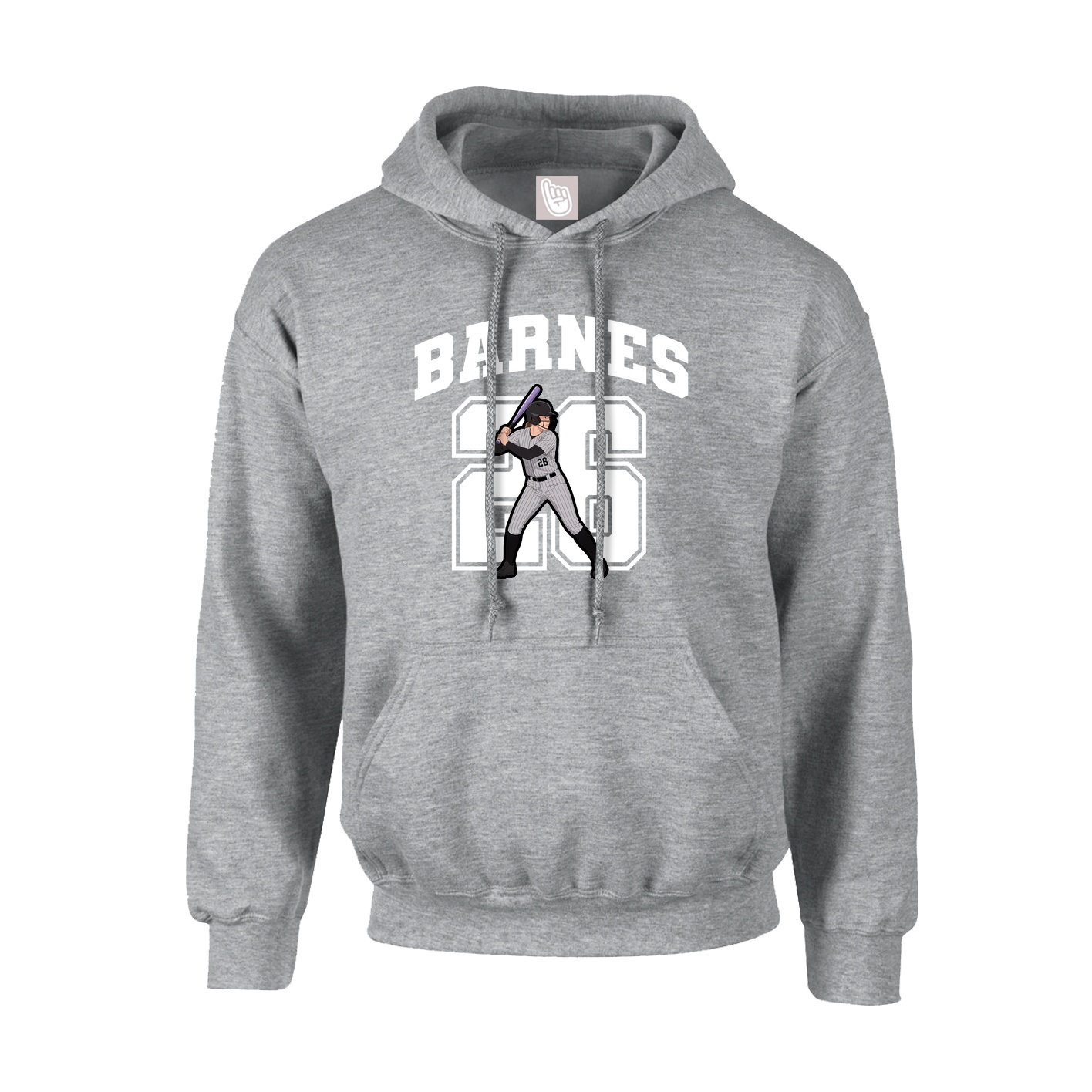 Youth Hoodie — Number in Grey