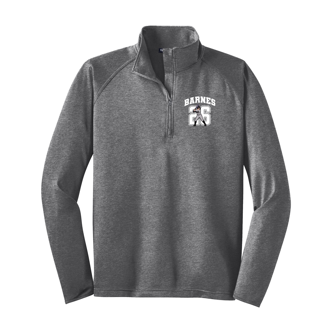 Q-Zip Pullover — Number in Grey