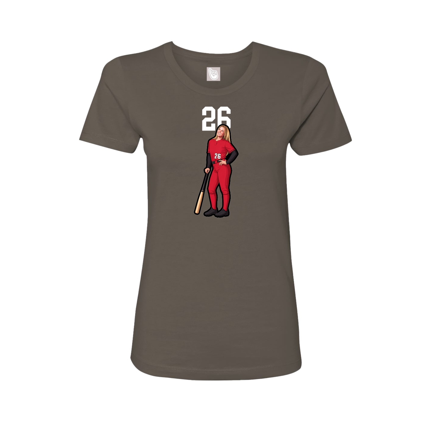 Fitted Women's Tee — Number Top in Grey