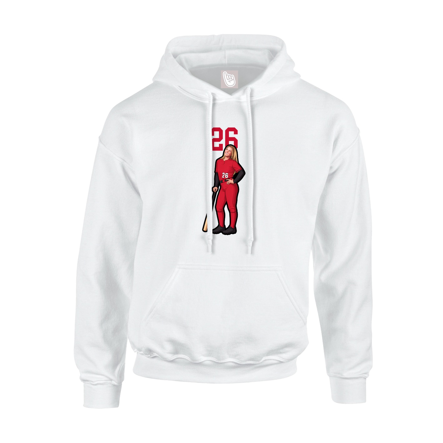 Youth Hoodie — Number Top in White