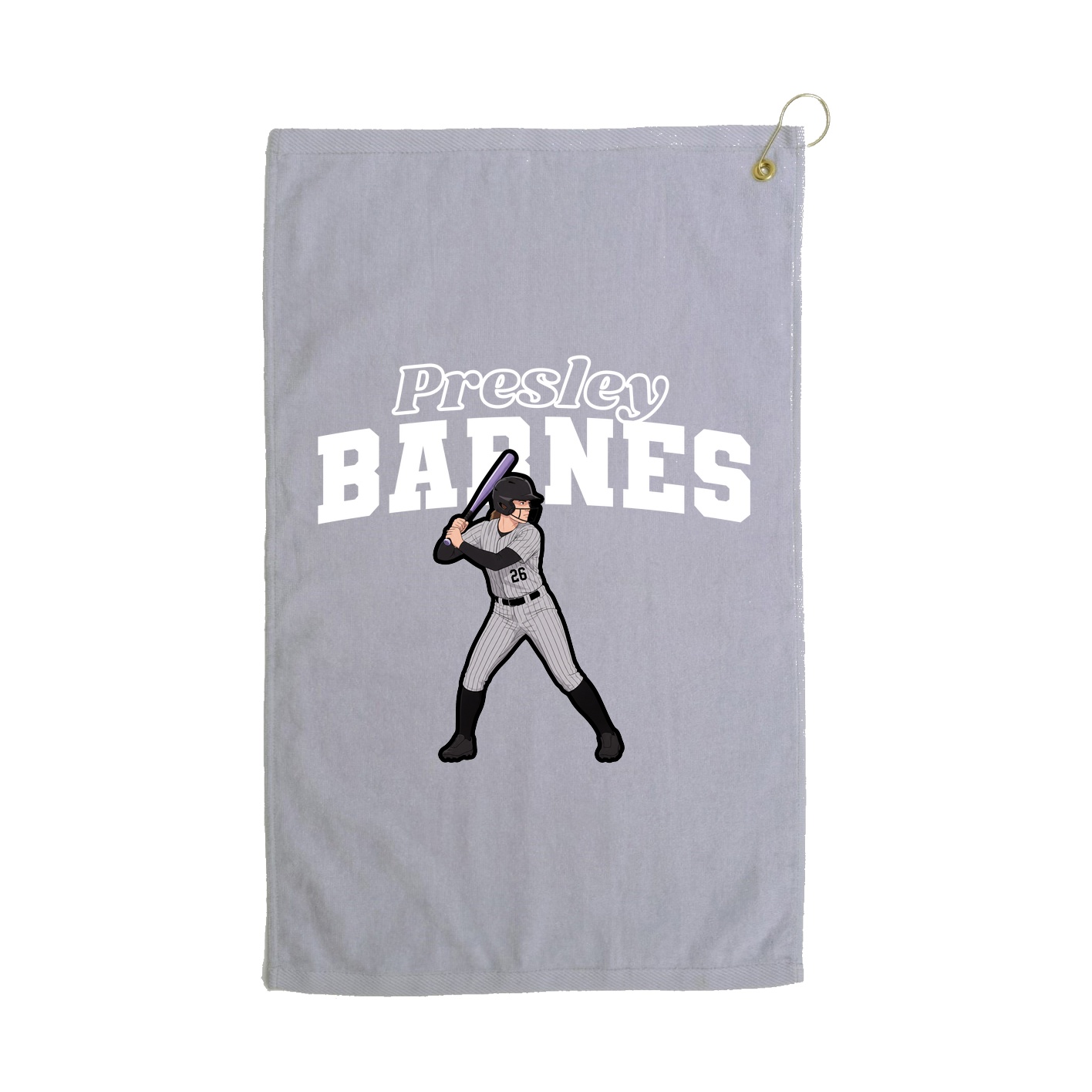 Golf Towel — Name Arch in Grey