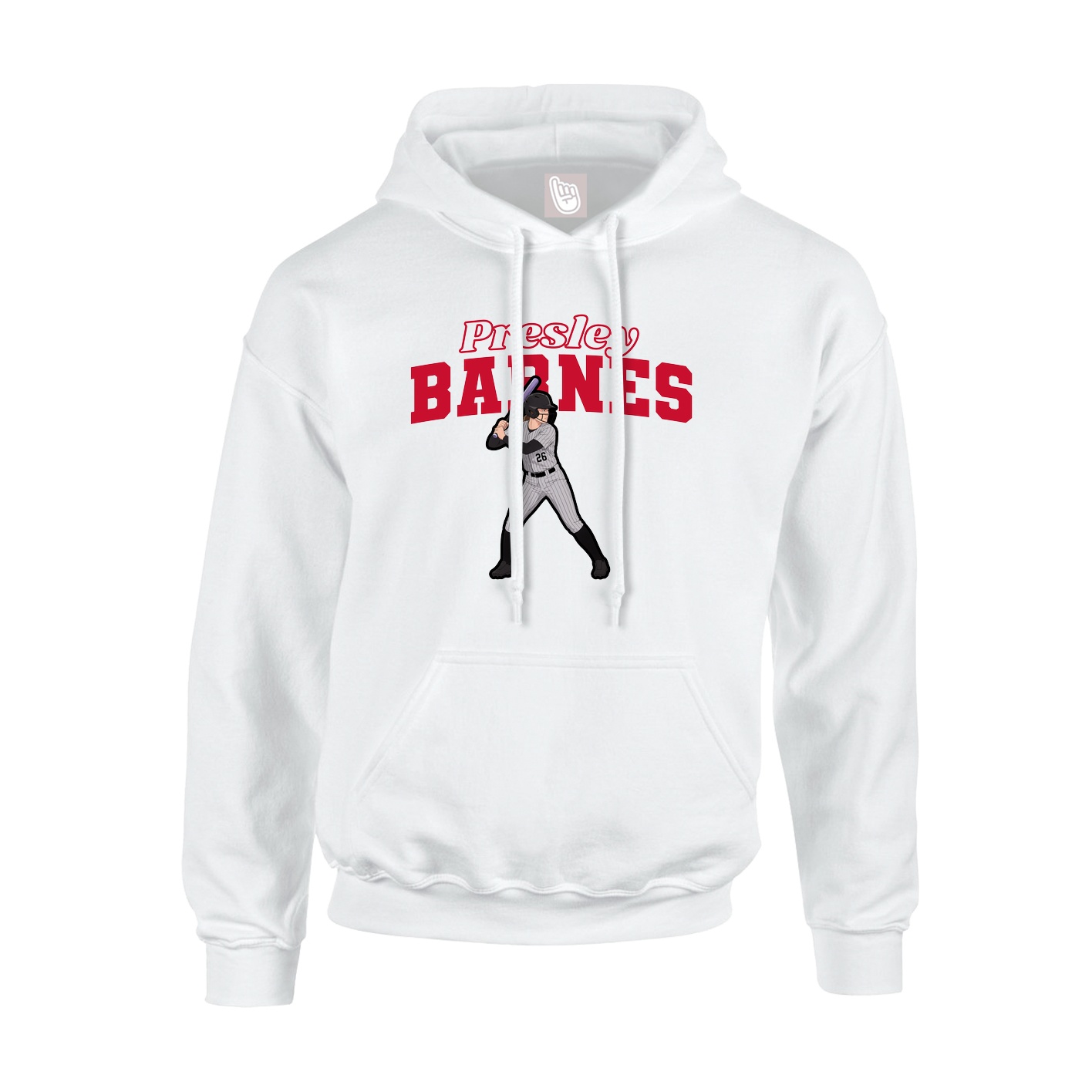 Youth Hoodie — Name Arch in White