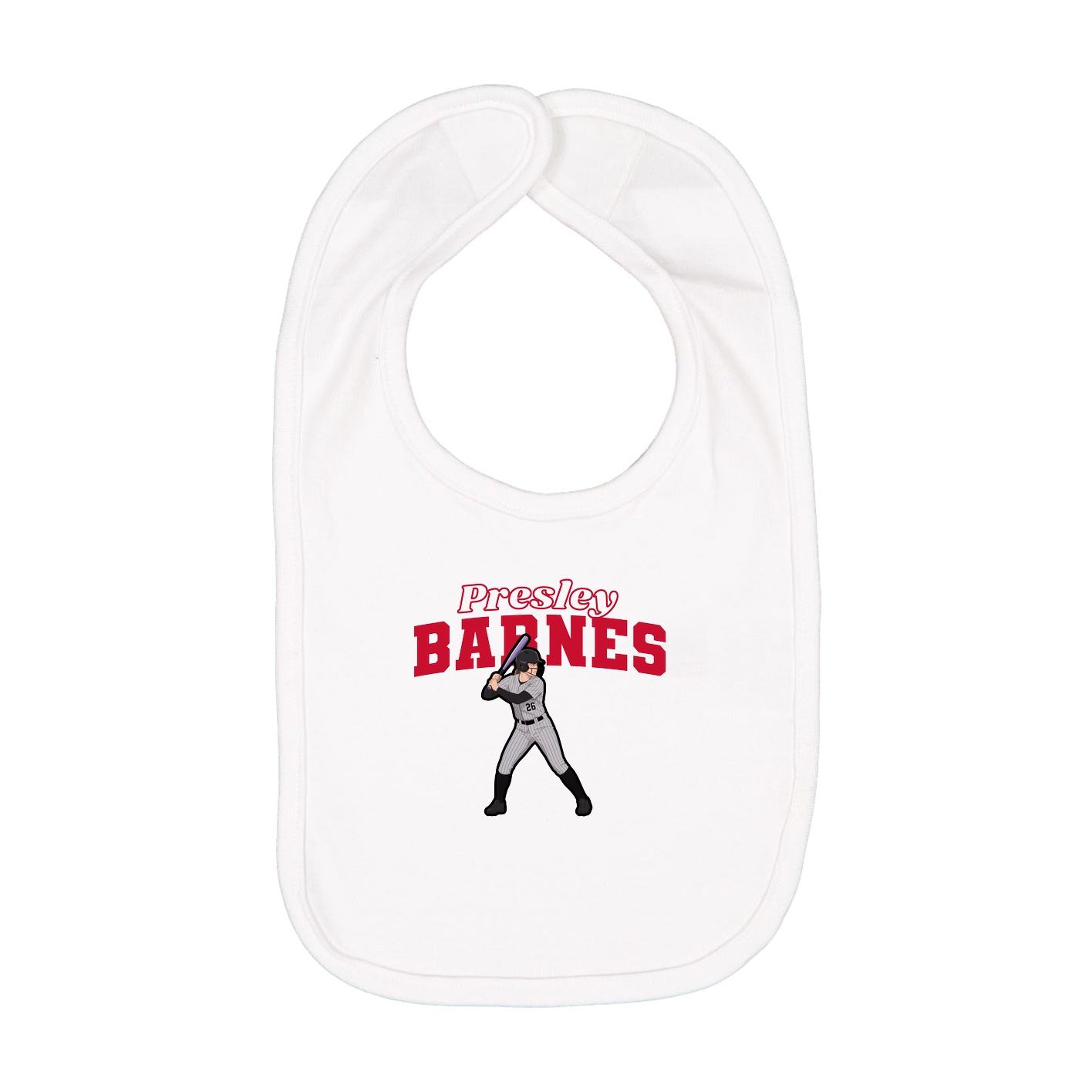 Infant Bib — Name Arch in White
