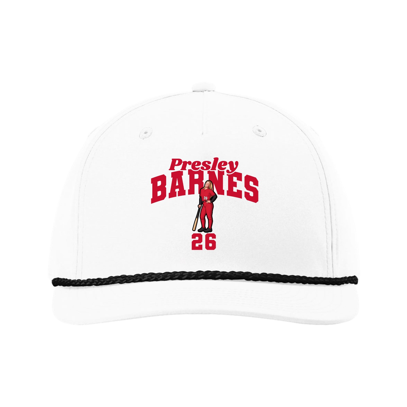 Five-Panel Classic Rope Cap — Signature Arch in White