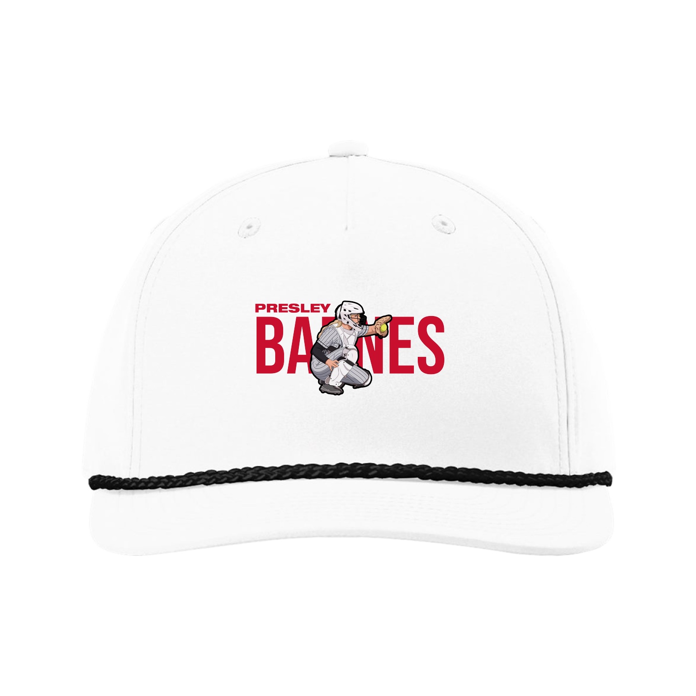 Five-Panel Classic Rope Cap — Player Name in White