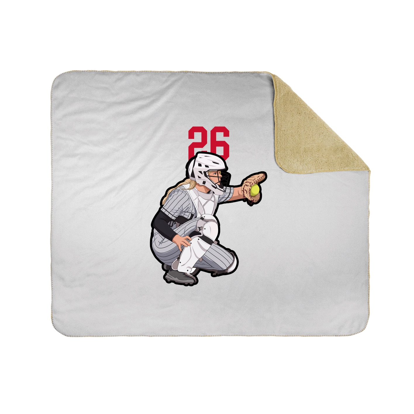 Throw Blanket — Number Top in White