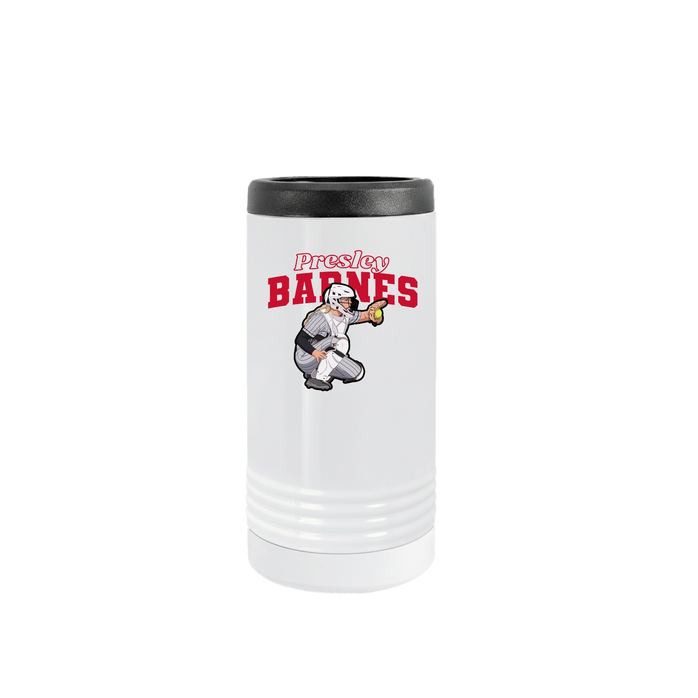 Slim Beverage Holder — Name Arch in White