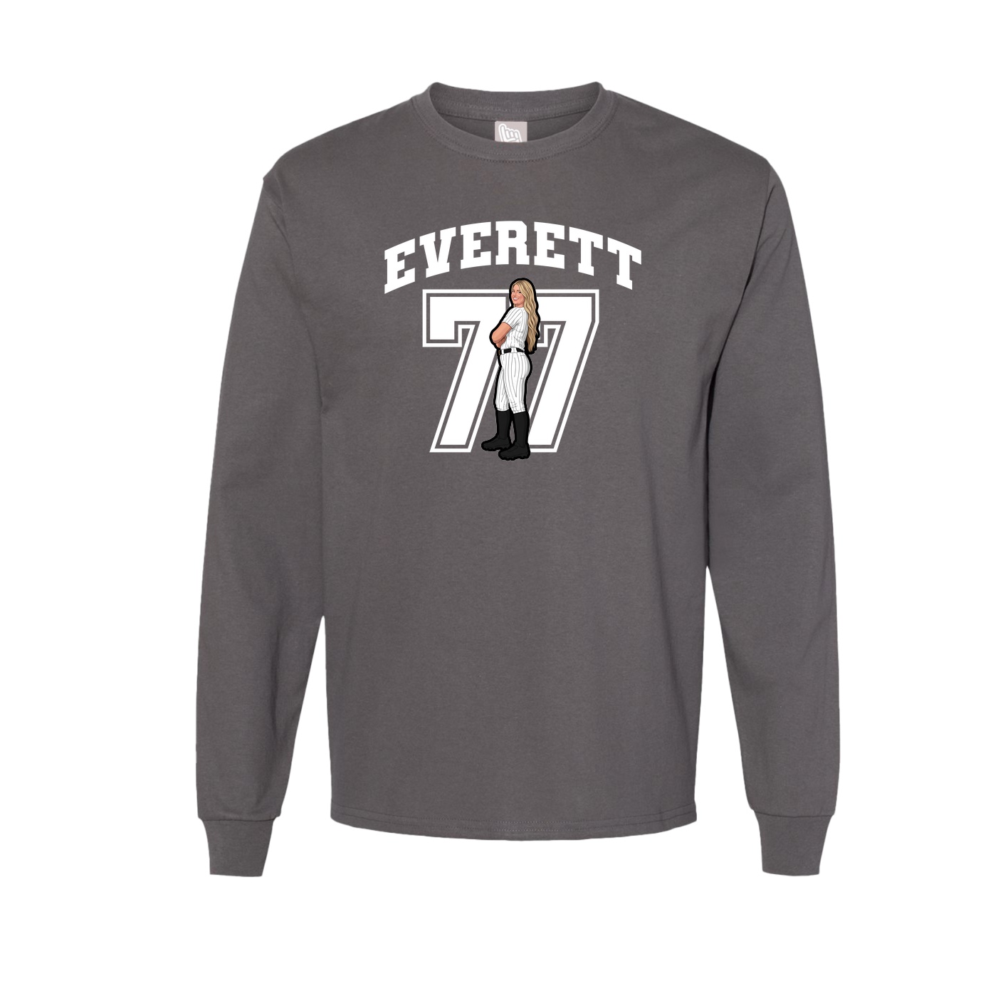 Long Sleeve Tee — Number in Grey