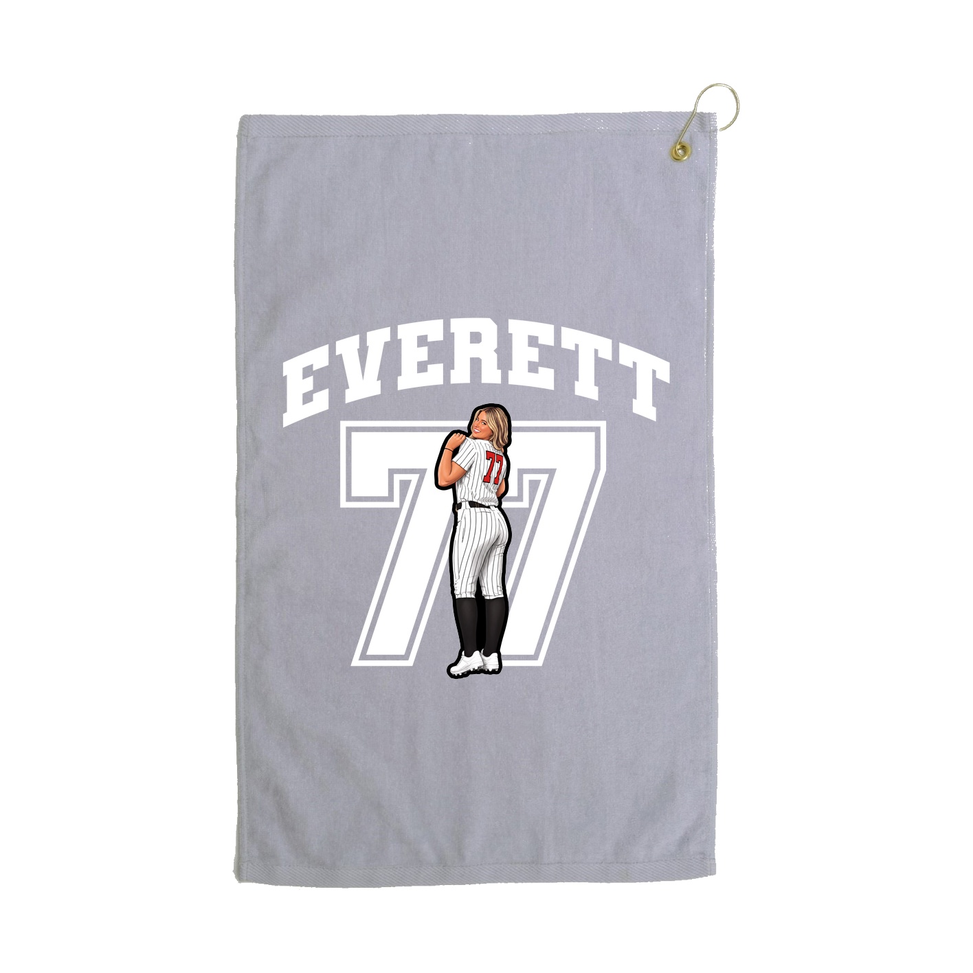 Golf Towel — Number in Grey