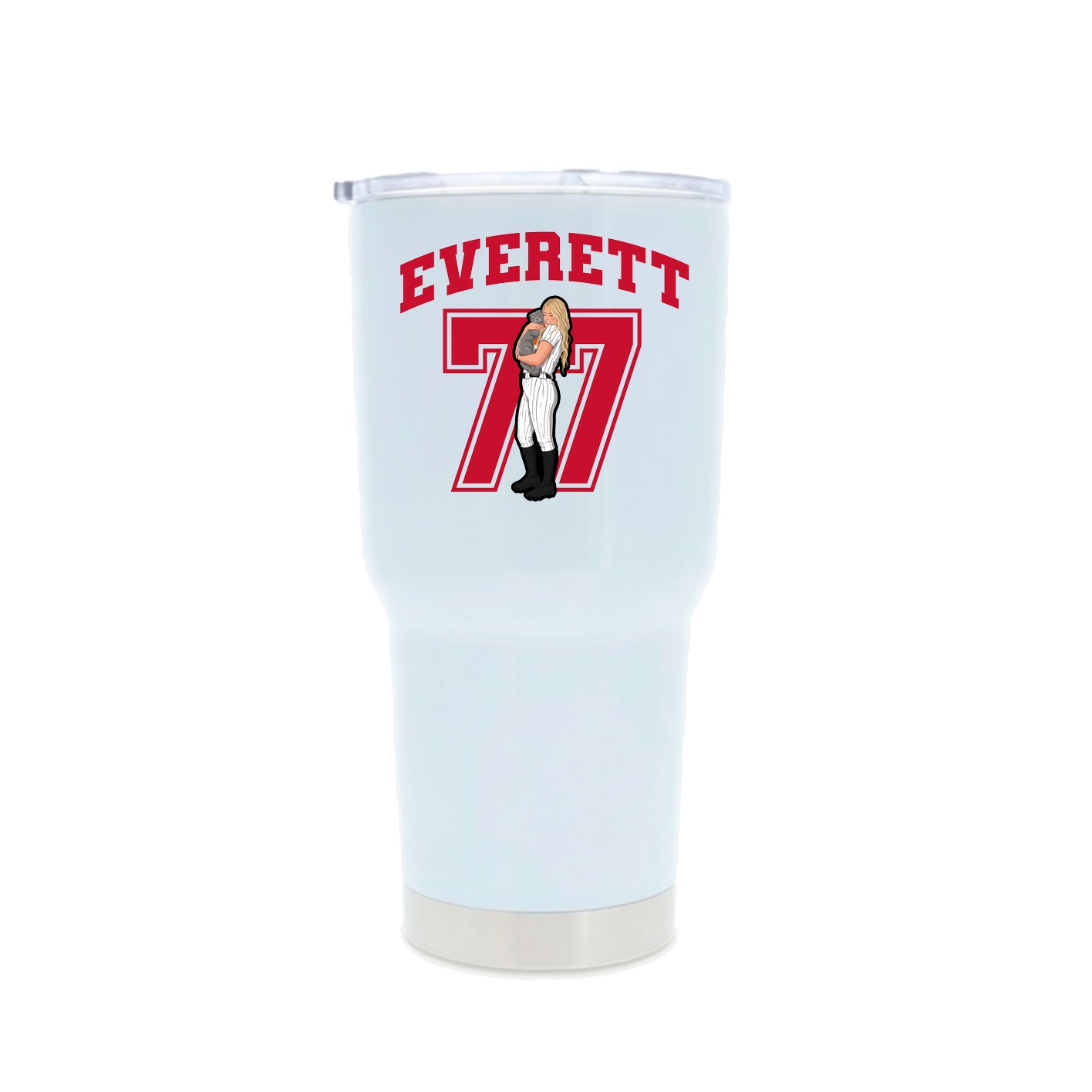 30oz Stainless Steel Tumbler — Number in White