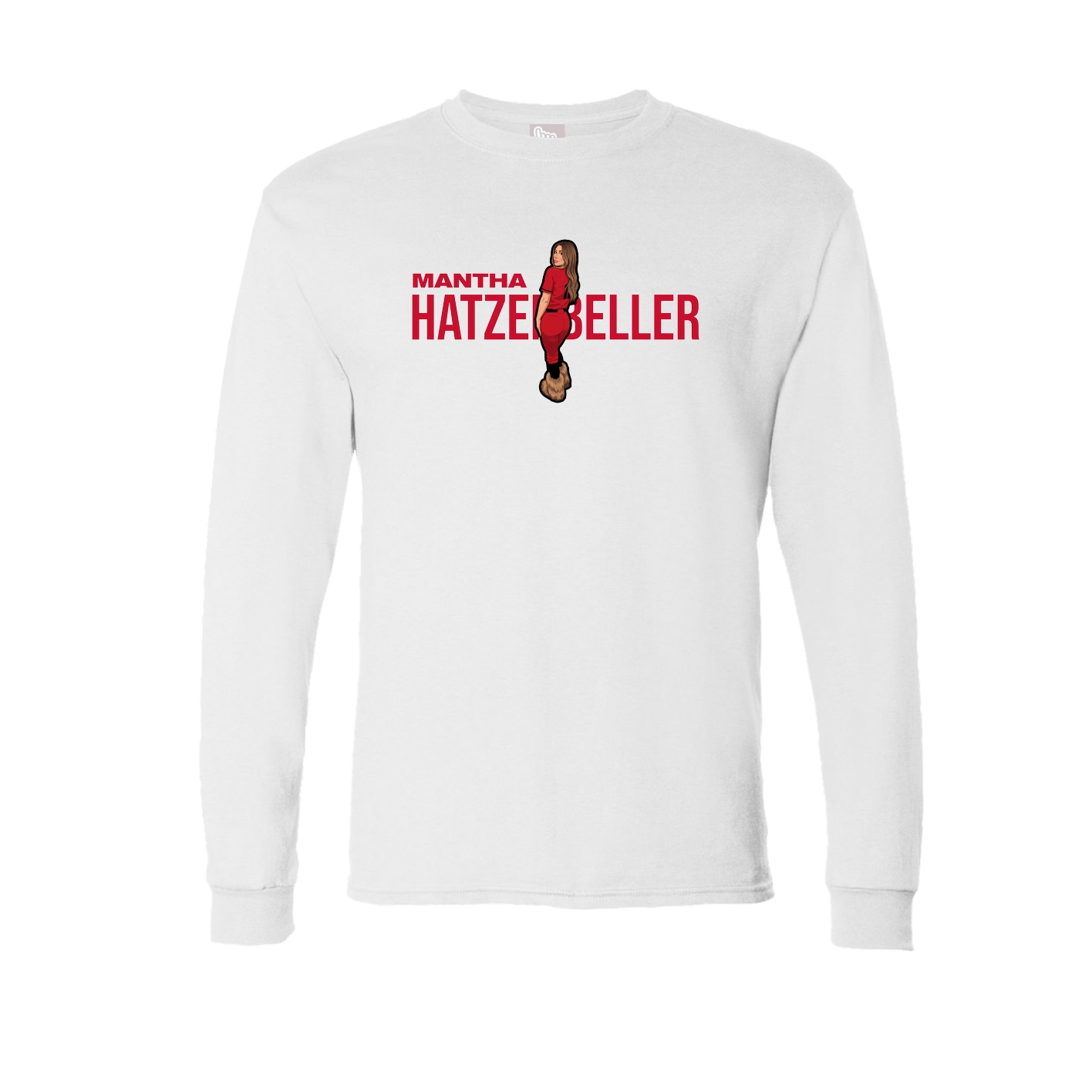 Long Sleeve Tee — Player Name in White