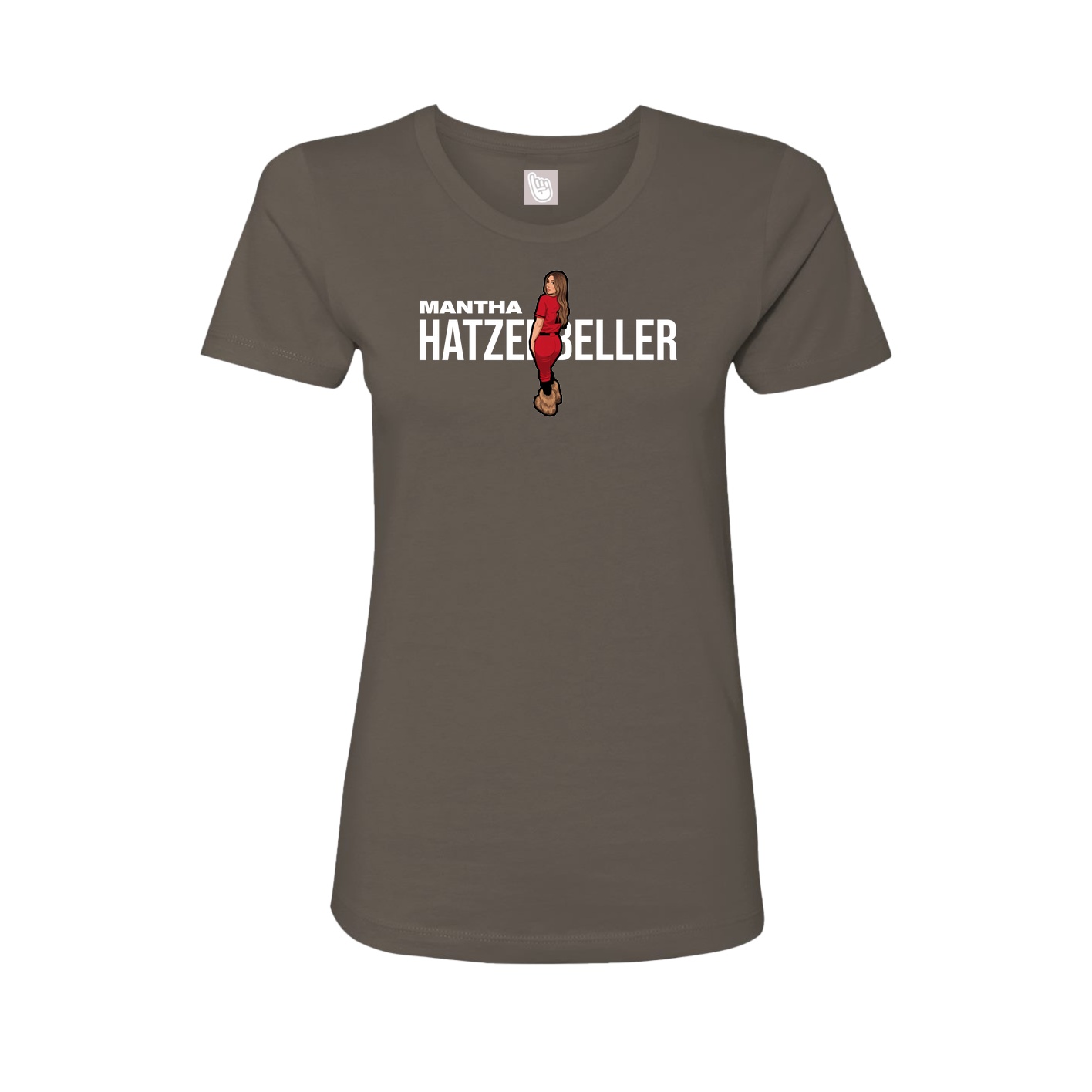 Fitted Women's Tee — Player Name in Grey
