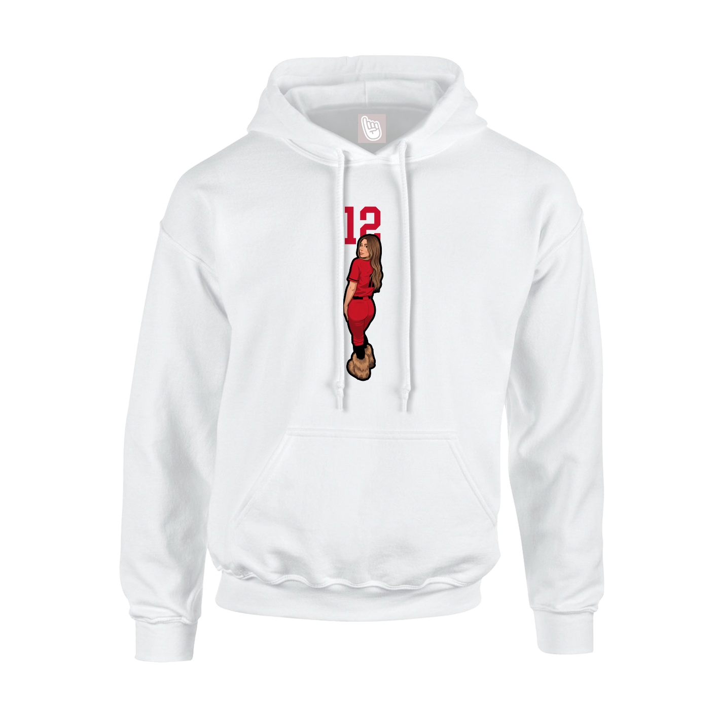 Hoodie — Number Top in White
