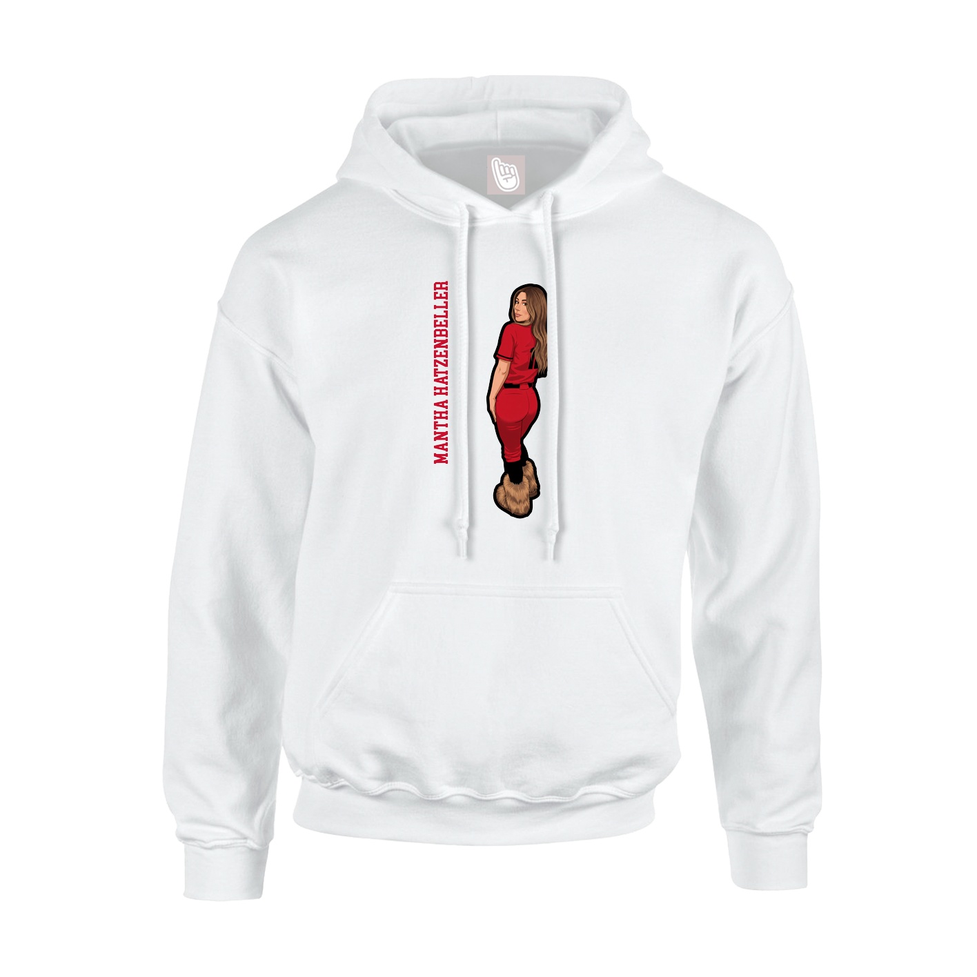 Youth Hoodie — Name Vertical in White