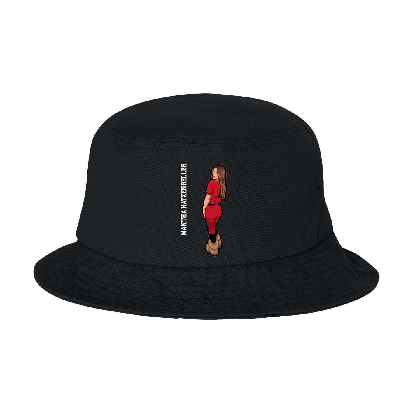 Bucket Cap — Name Vertical in Black