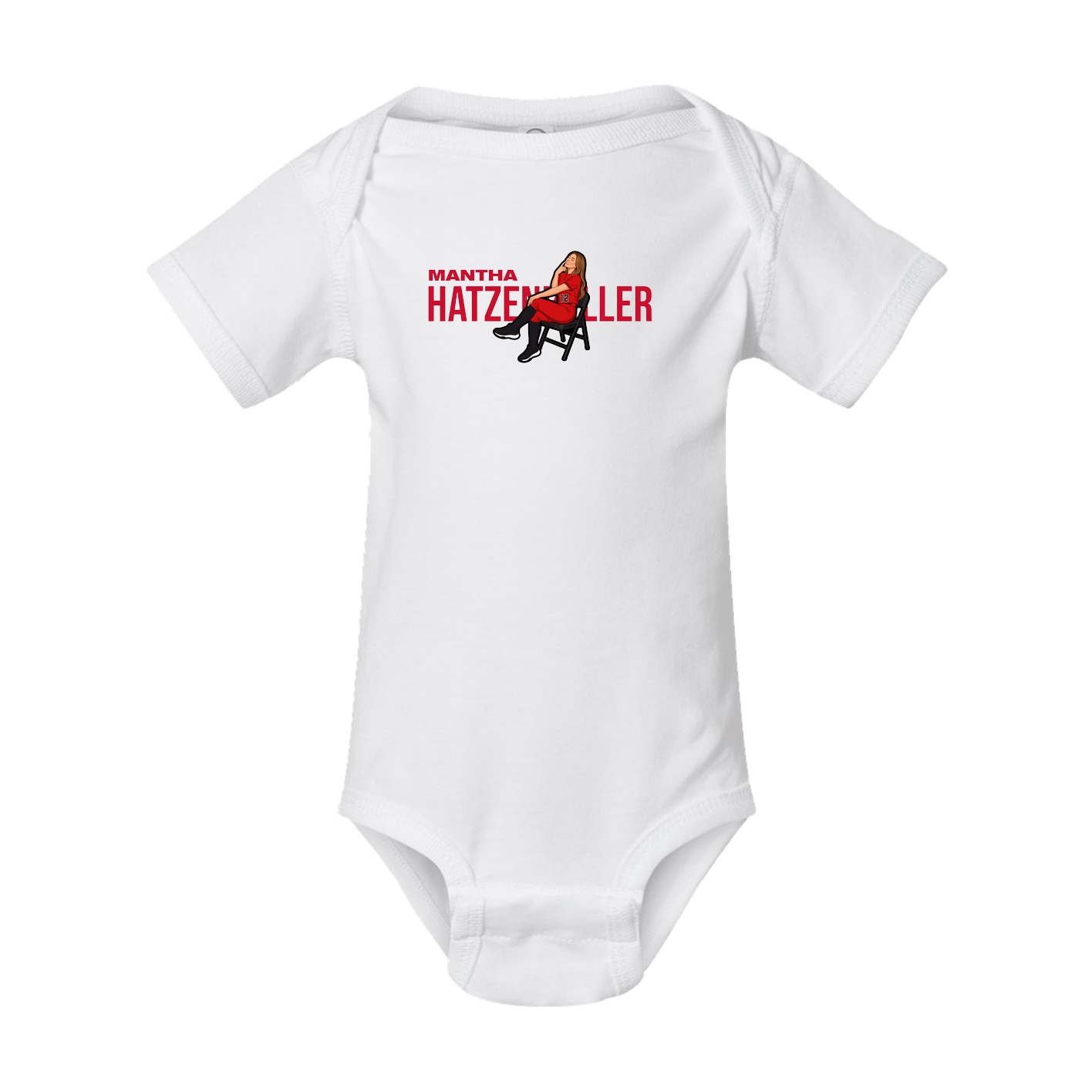 Baby Onesie — Player Name in White