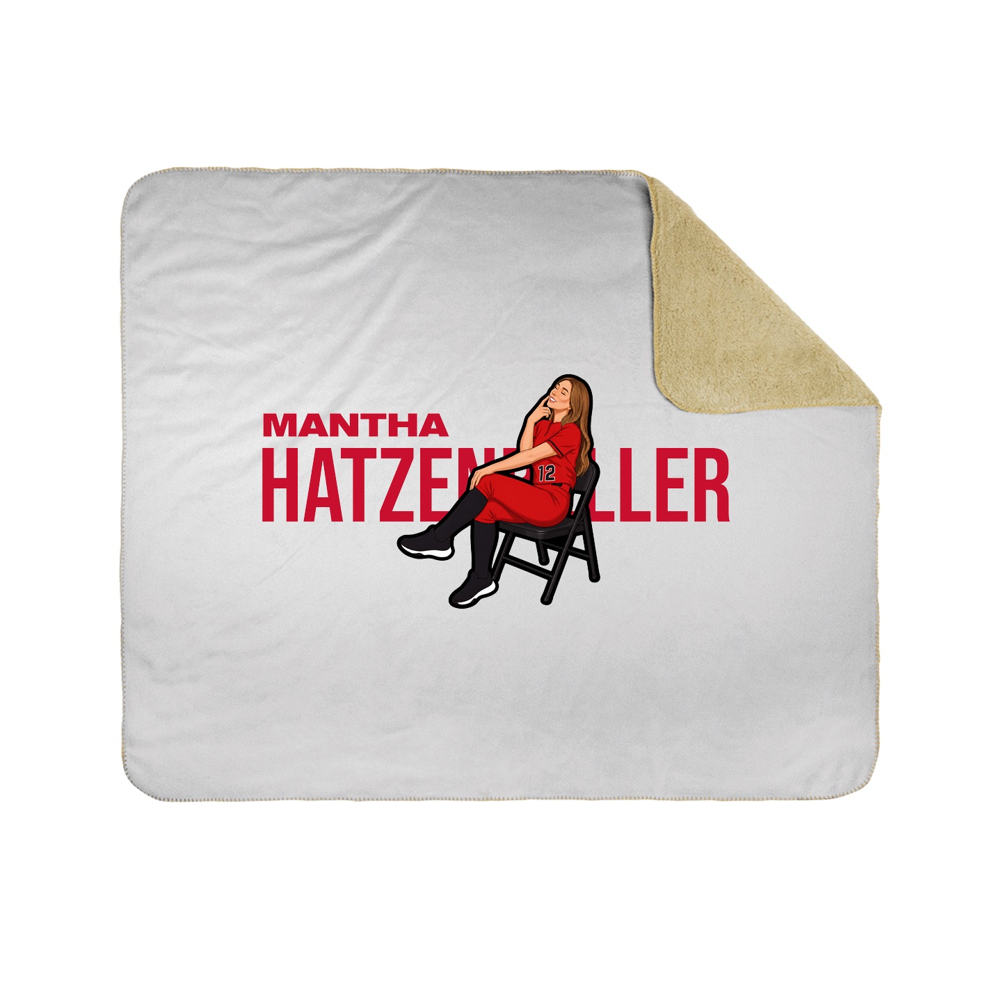 Throw Blanket — Player Name in White