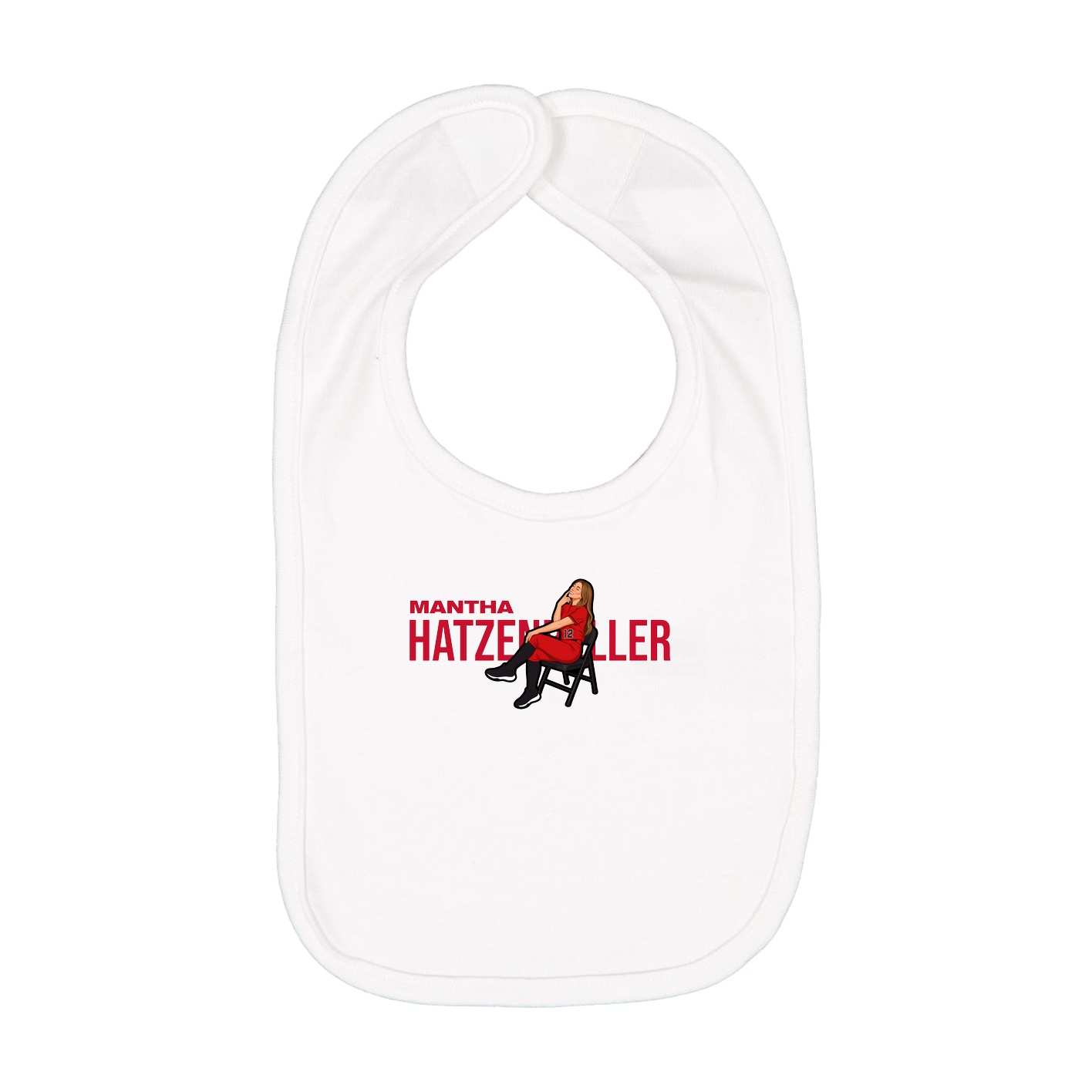 Infant Bib — Player Name in White