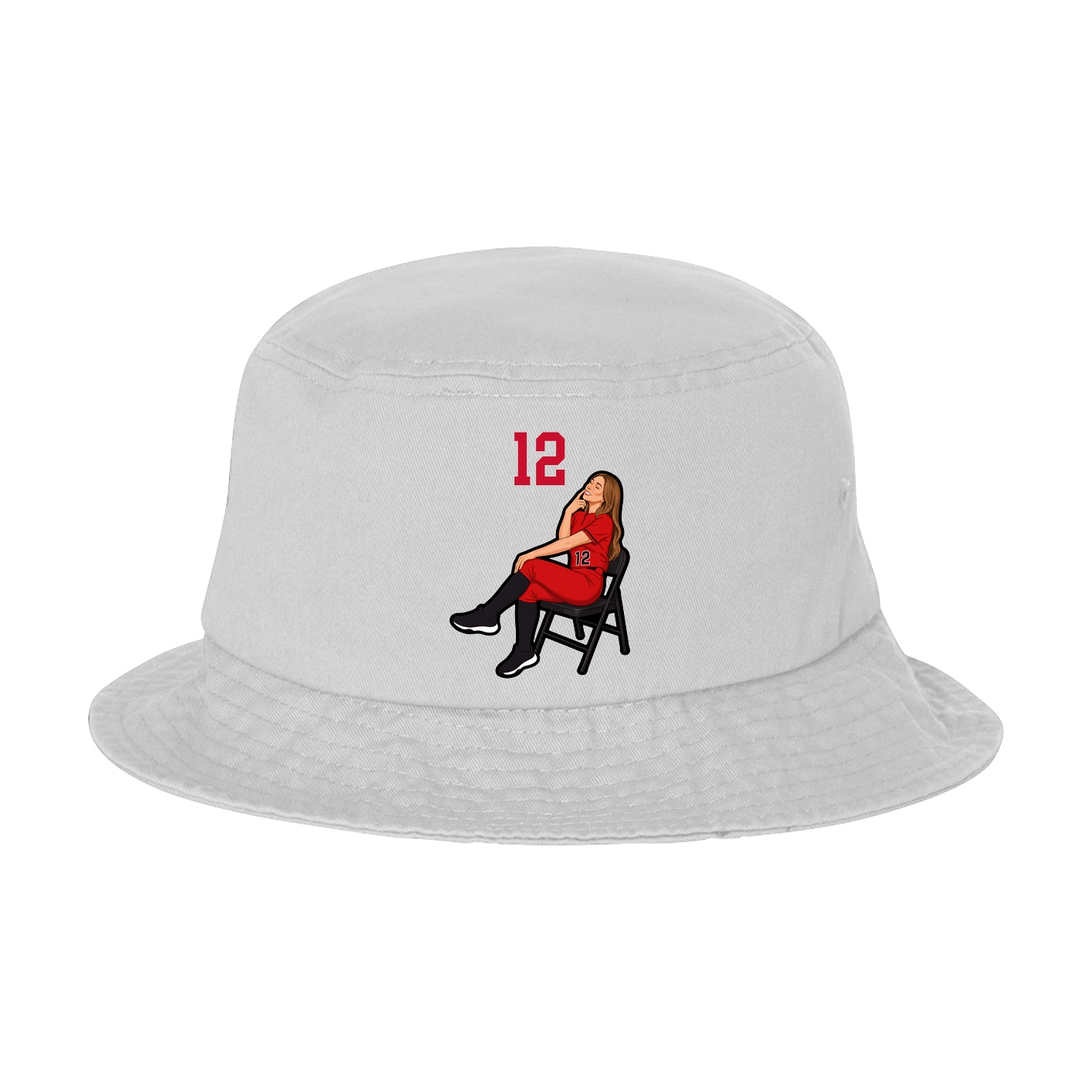 Bucket Cap — Number Top in White