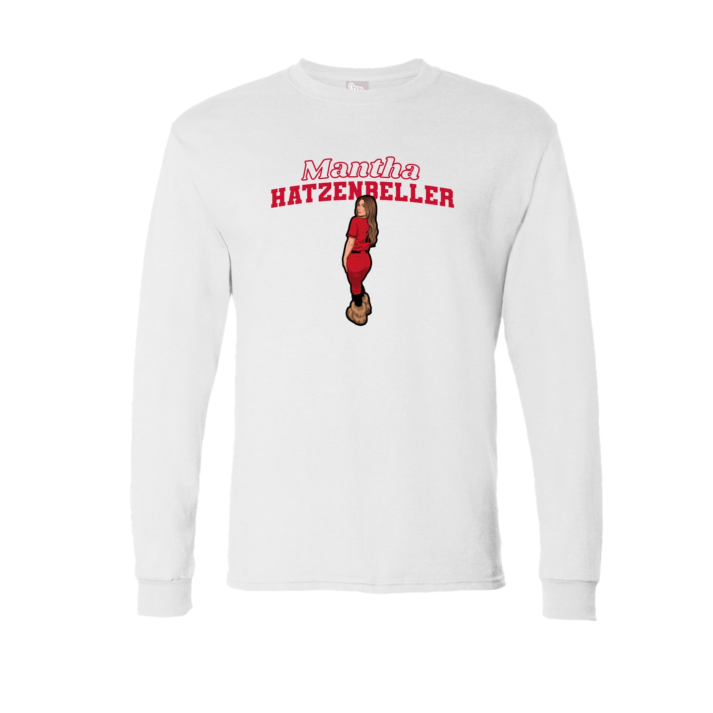 Long Sleeve Tee — Name Arch in White