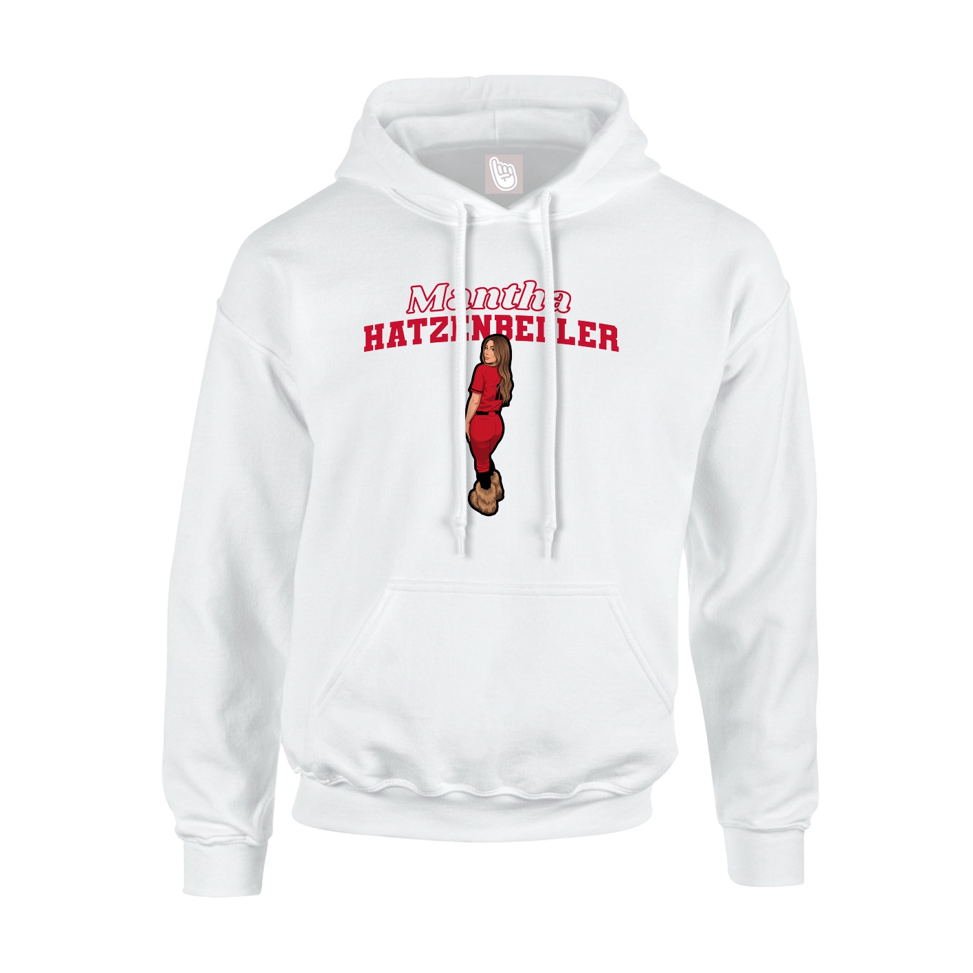 Youth Hoodie — Name Arch in White