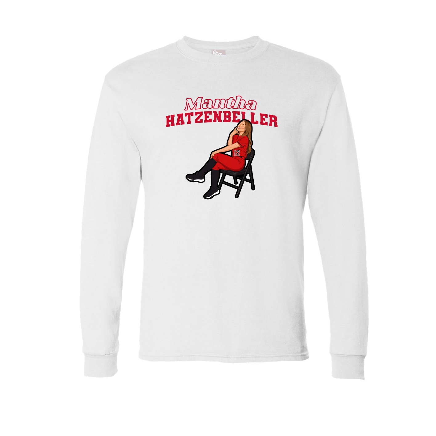 Long Sleeve Tee — Name Arch in White
