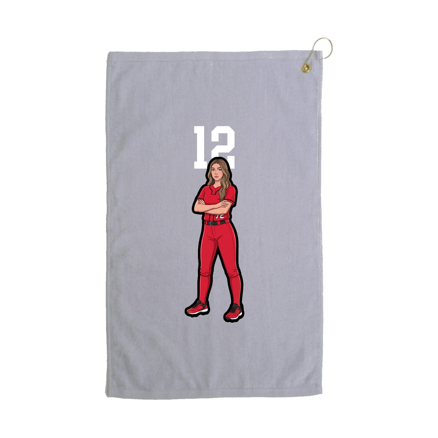 Golf Towel — Number Top in Grey