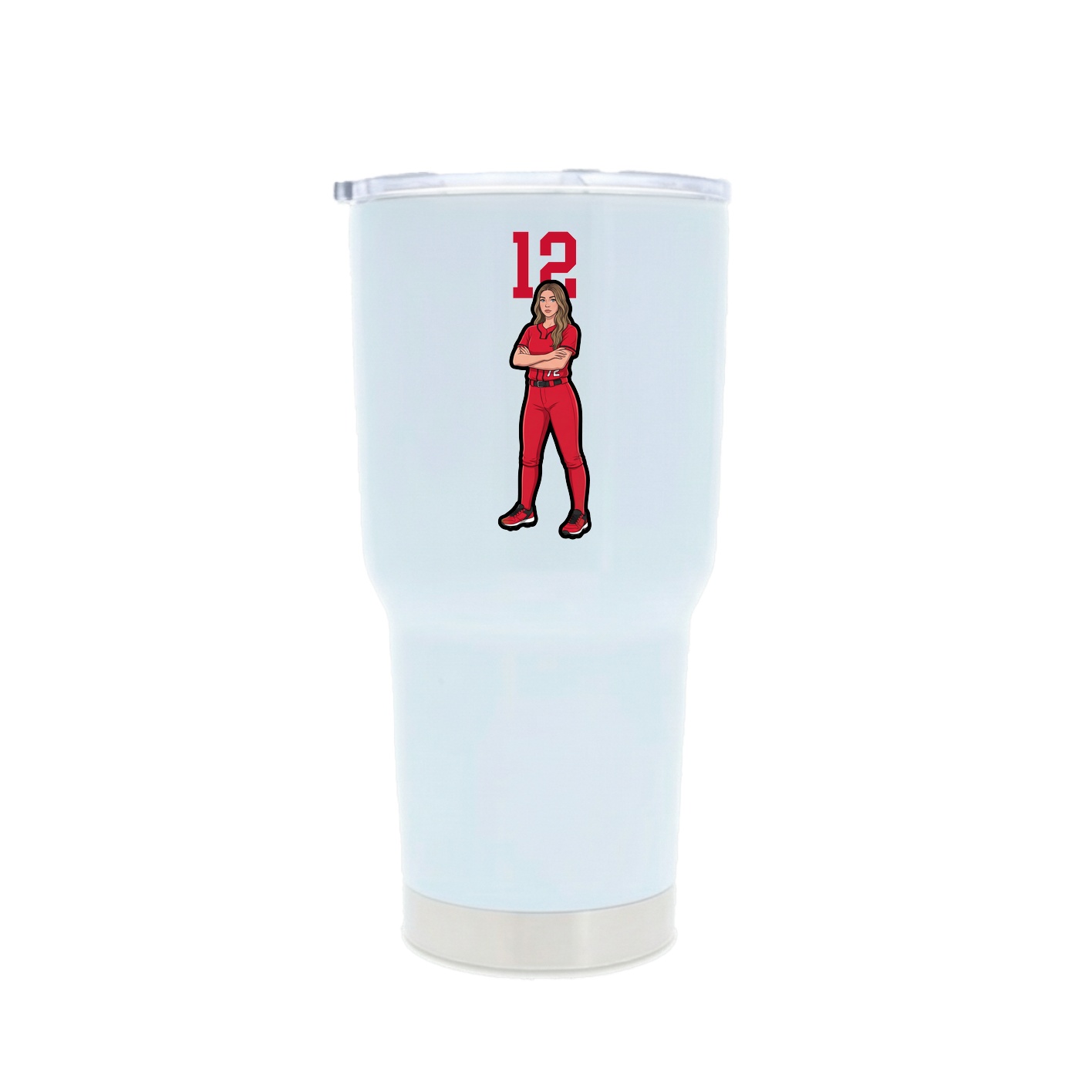 30oz Stainless Steel Tumbler — Number Top in White