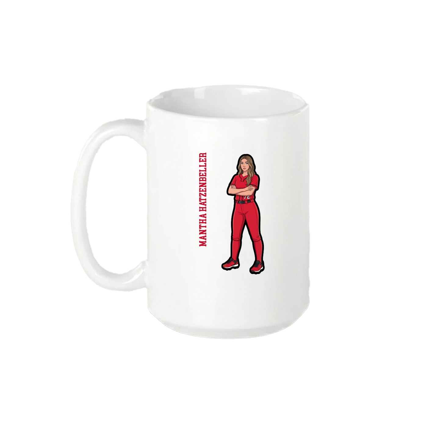 15oz Coffee Mug — Name Vertical in White
