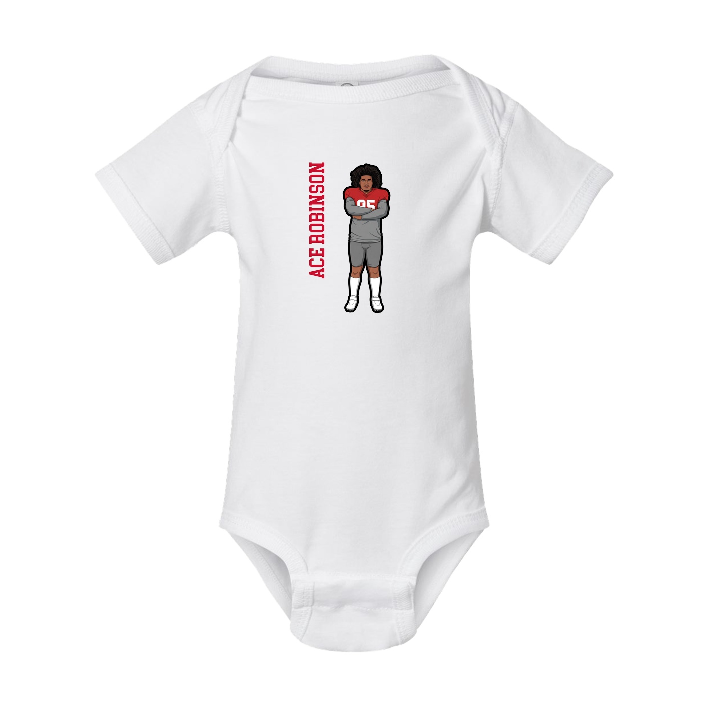 Baby Onesie — Name Vertical in White