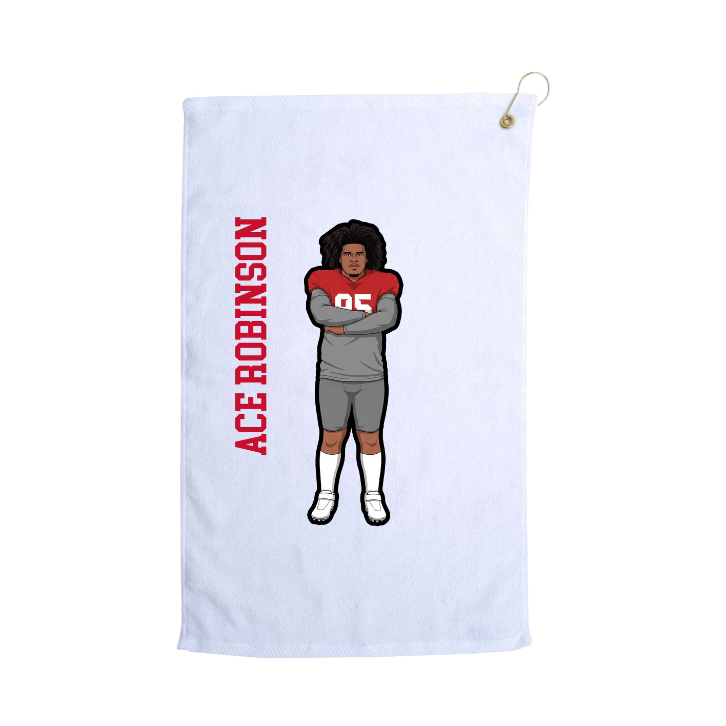 Golf Towel — Name Vertical in White
