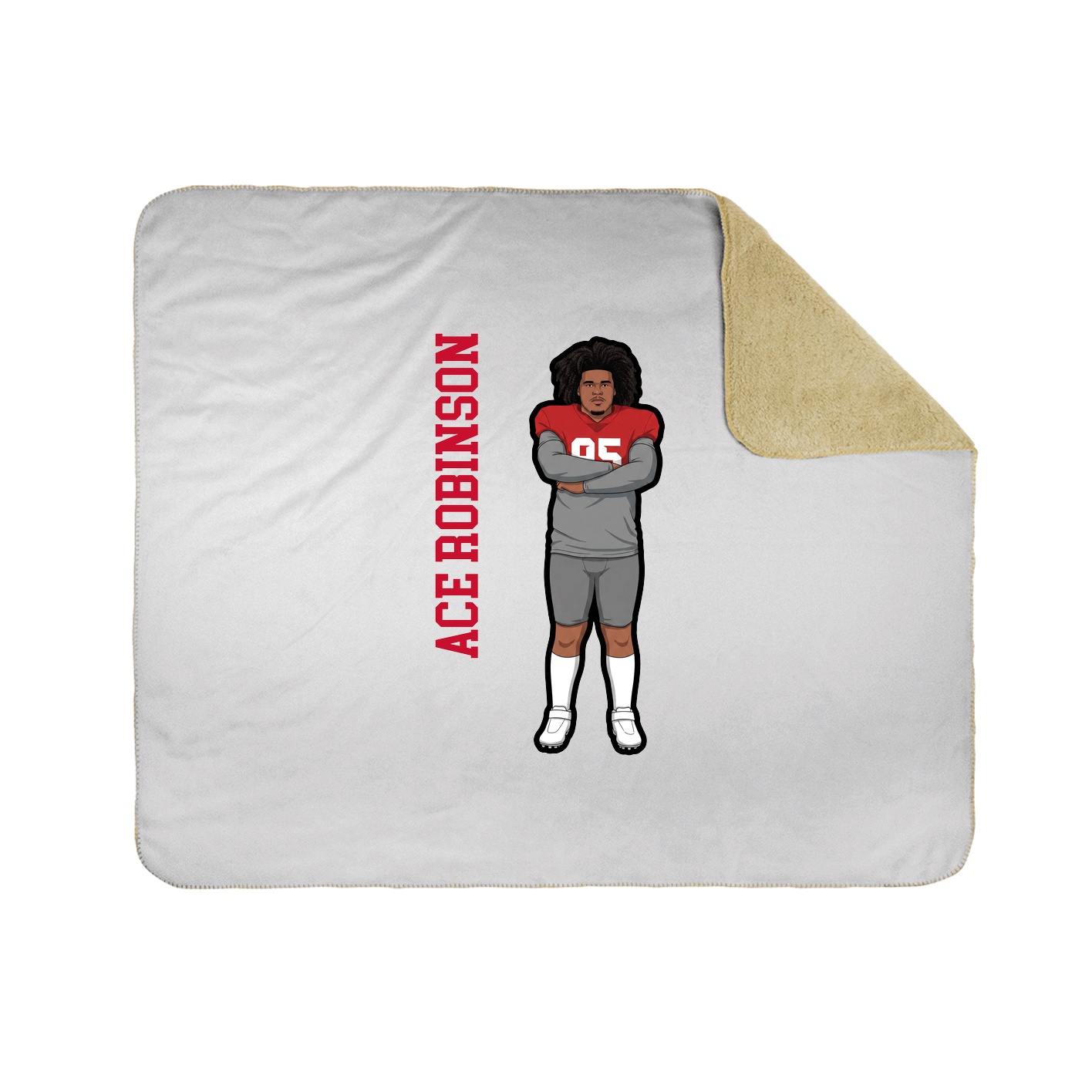 Throw Blanket — Name Vertical in White