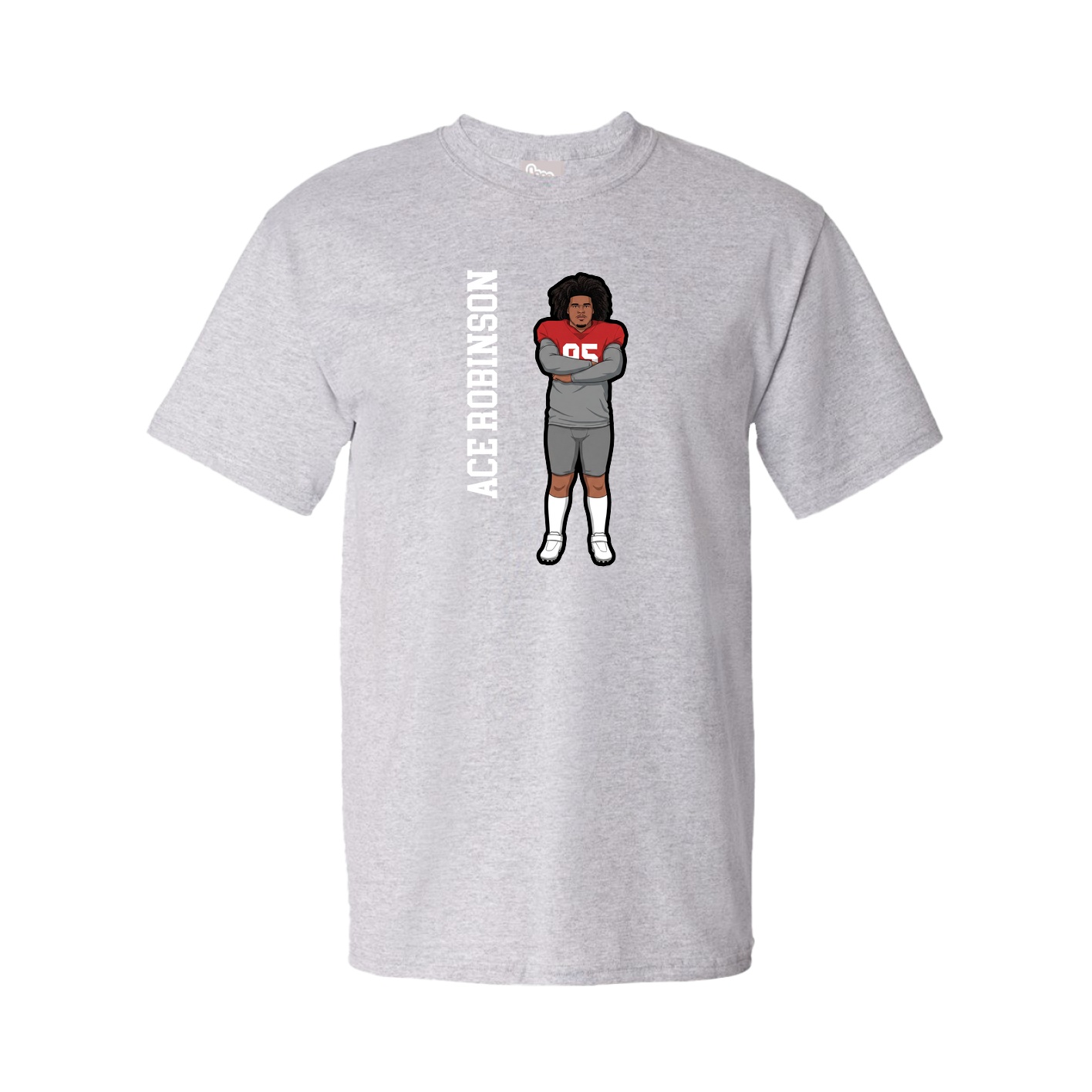 Youth Tee — Name Vertical in Grey