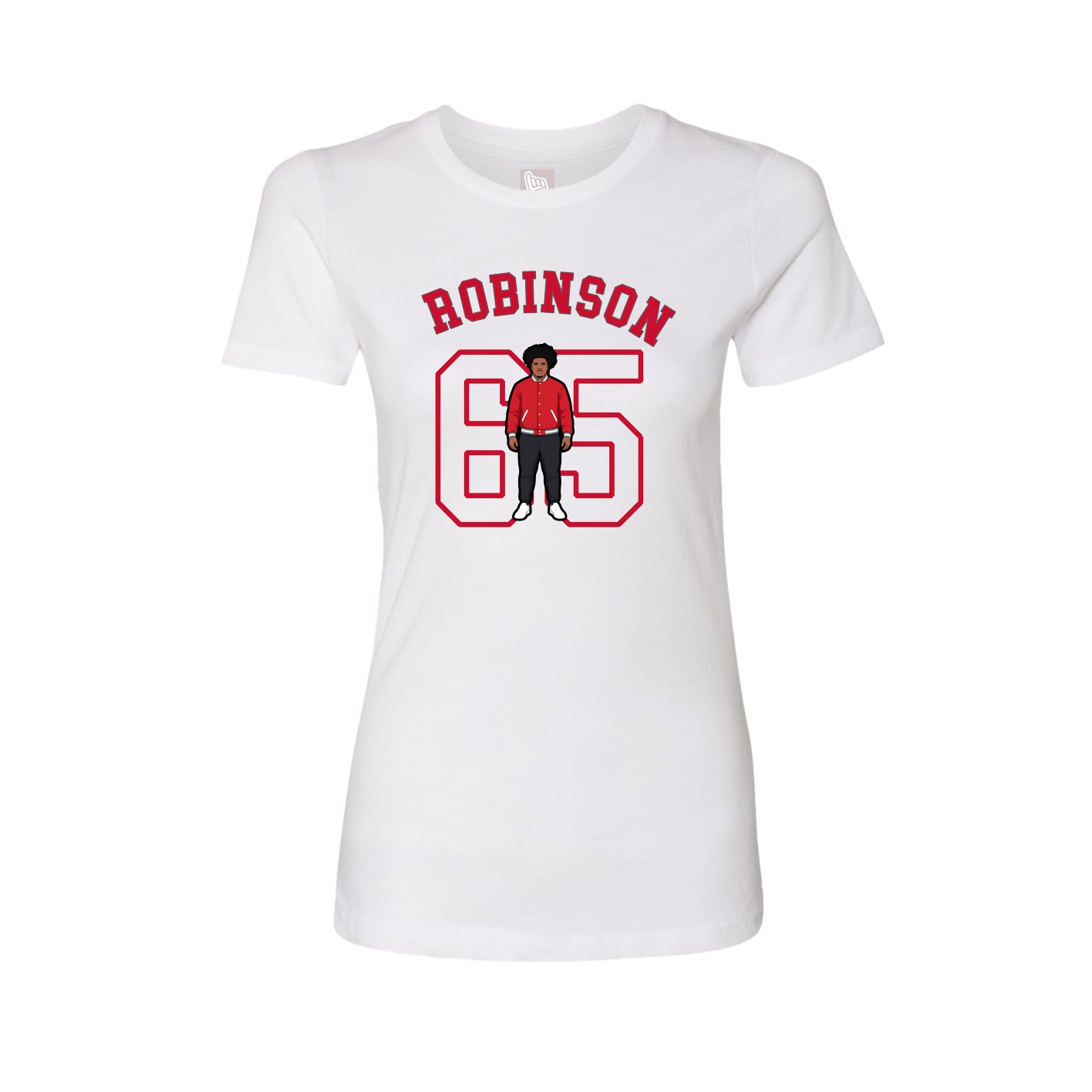 Fitted Women's Tee — Shirsey Arch in White