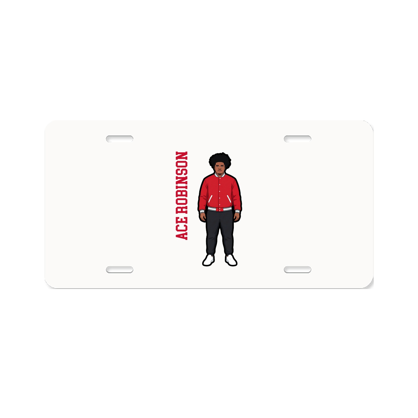 License Plate — Name Vertical in Classic