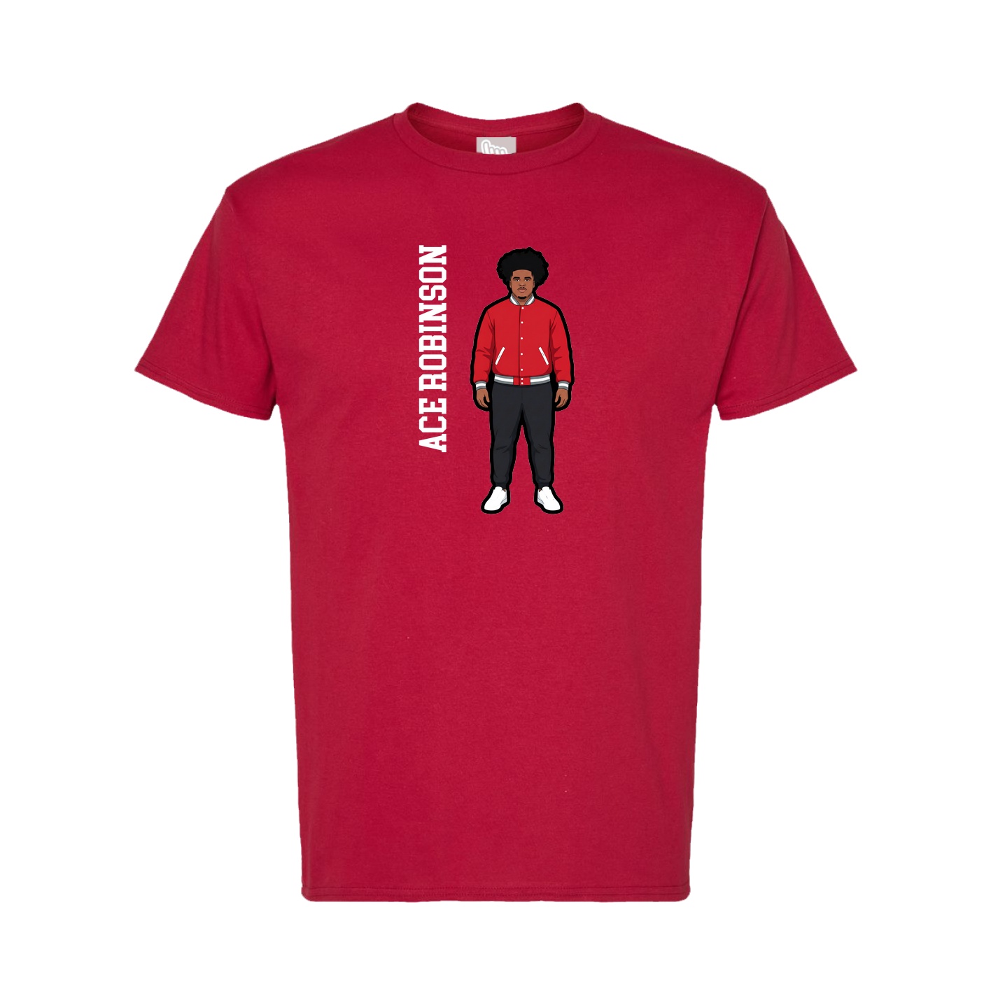 Tee — Name Vertical in Crimson