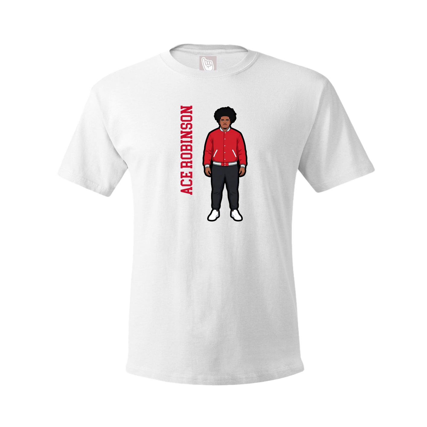 Youth Tee — Name Vertical in White