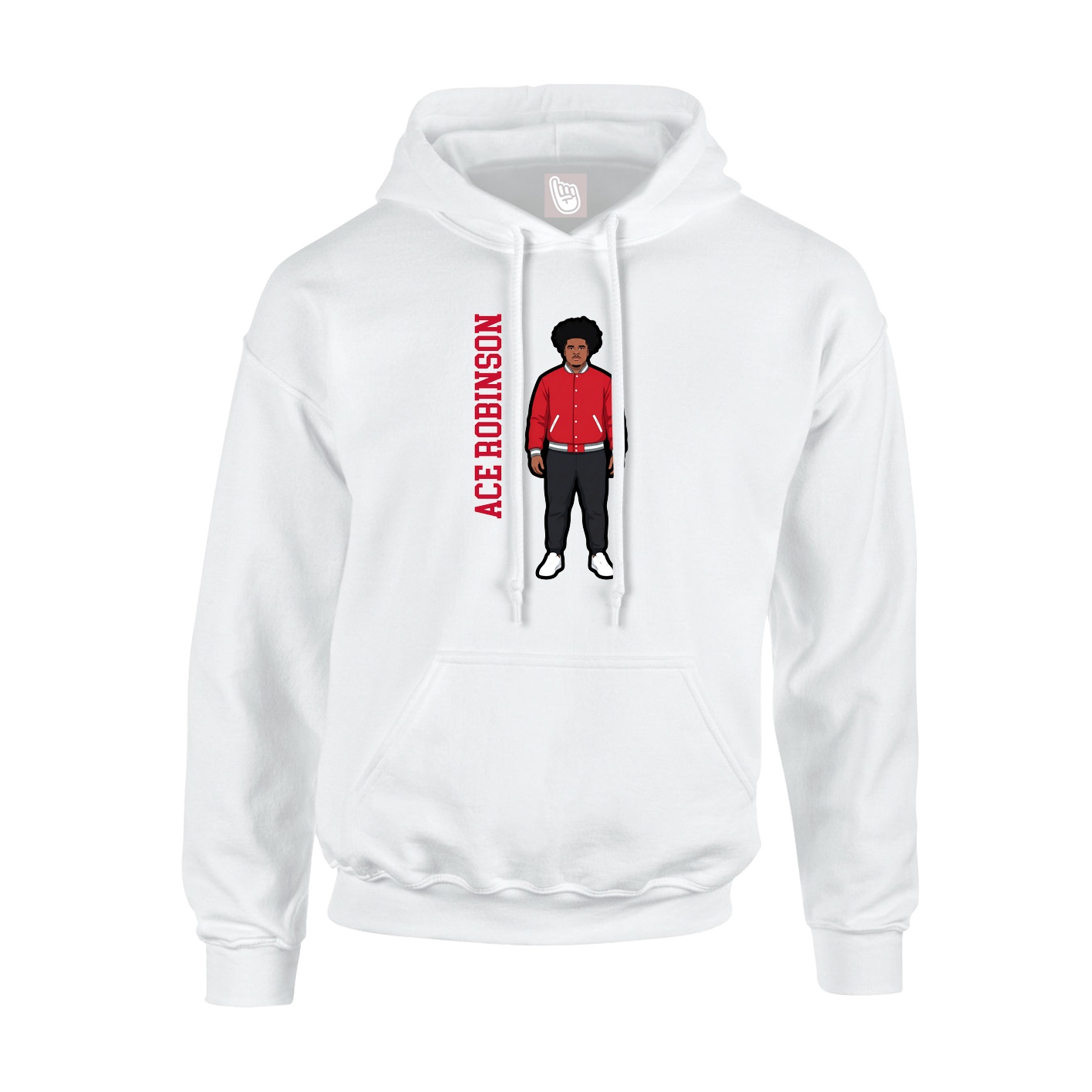 Youth Hoodie — Name Vertical in White
