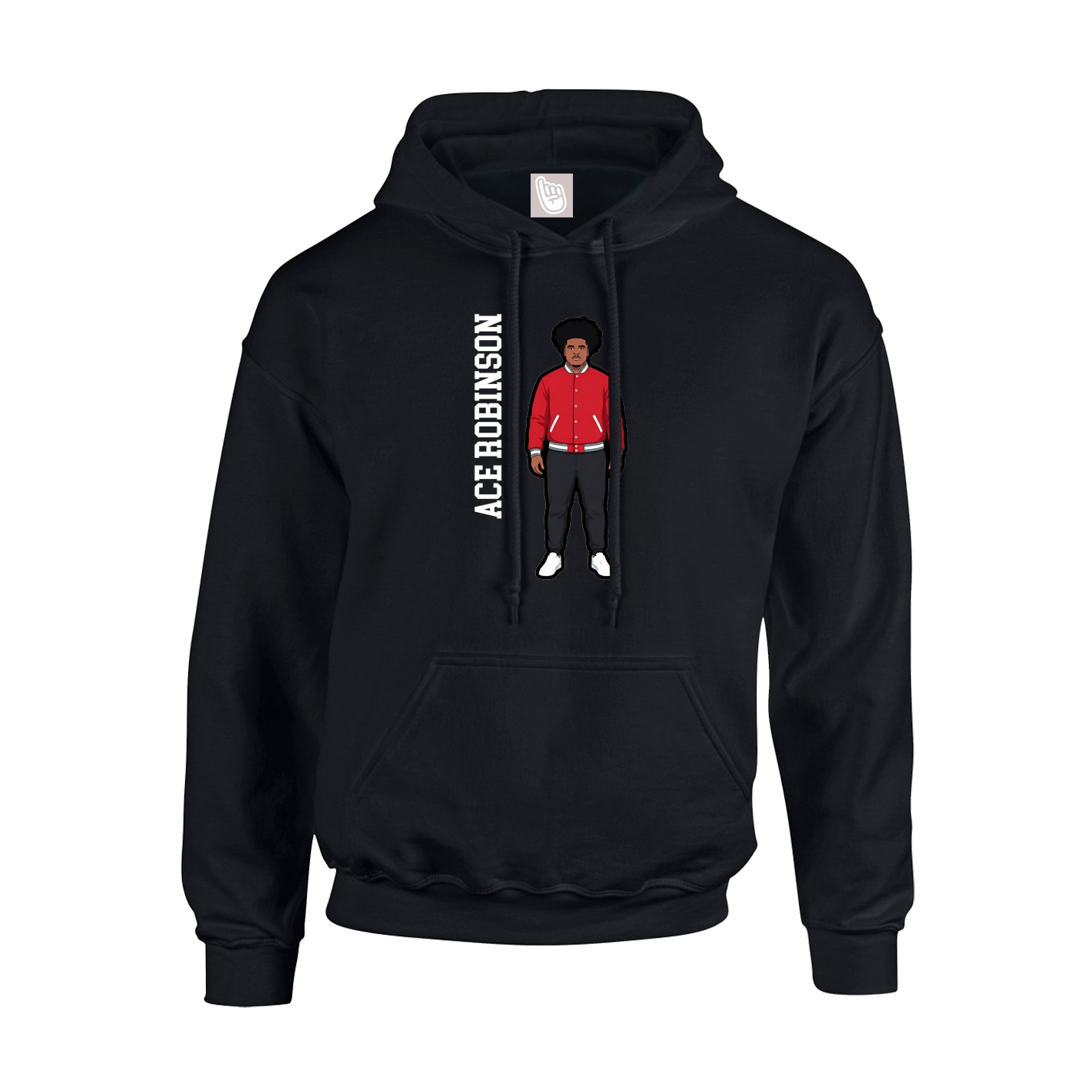 Youth Hoodie — Name Vertical in Black