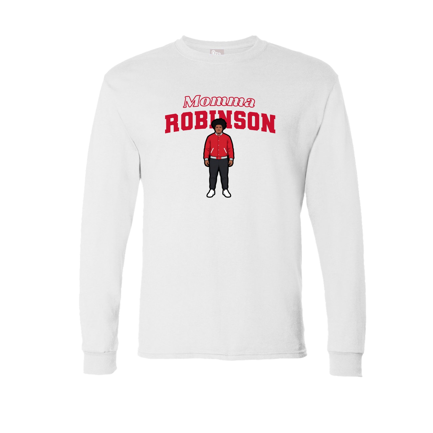 Long Sleeve Tee — Mothers Day Block in White
