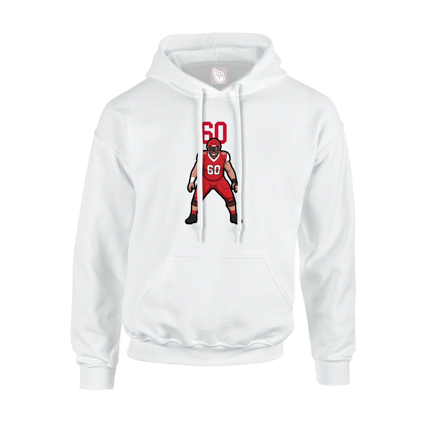 Youth Hoodie — Number Top in White